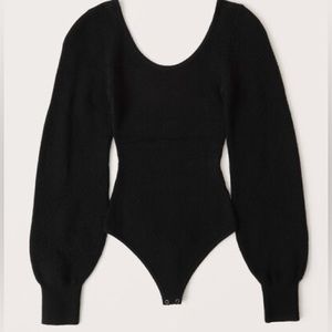 Abercrombie and fitch black puff sleeve sweater bodysuit